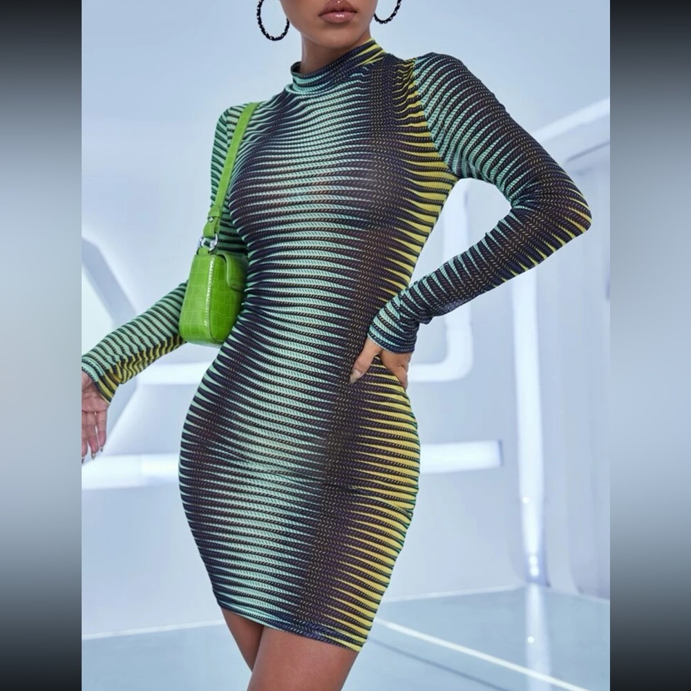 Mesh Bodycon Dress - Picture 2 of 3